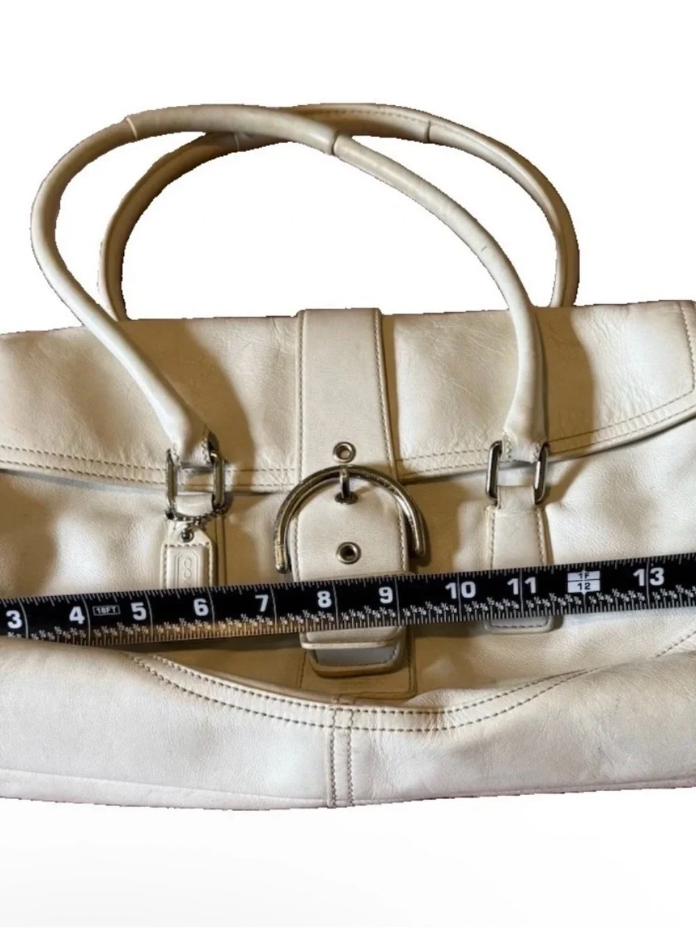 Coach Off White Leather Vintage Shoulder Bag J05S-9550 SOHO Hampton Cowhide
